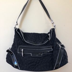 Vera Bradley, Black Nylon, patent leather accents